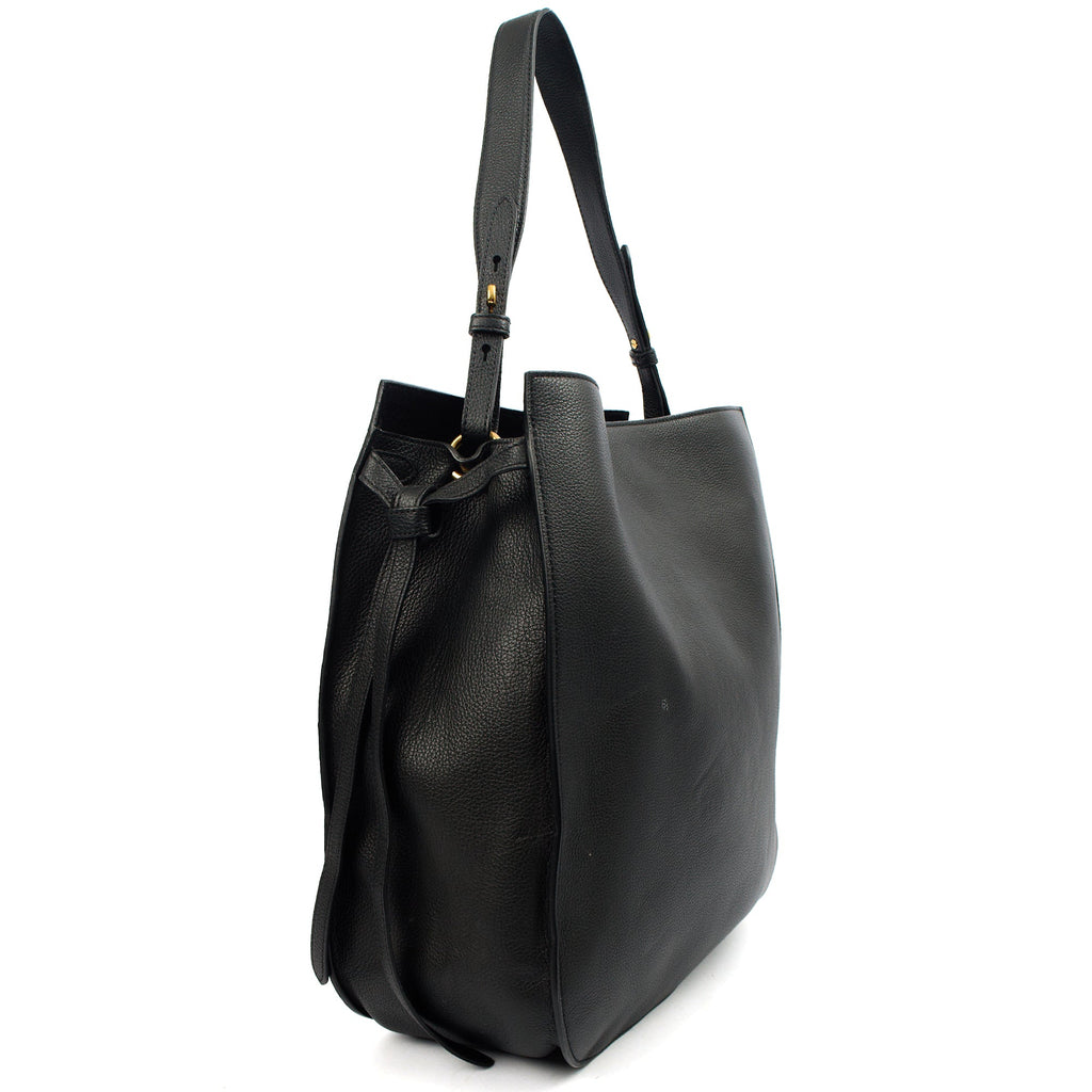 Mulberry Tote Amberley Hobo in Black, Calfskin Leather — Back View