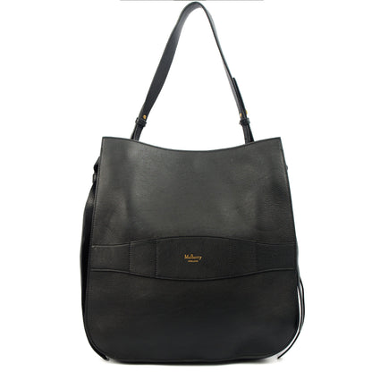 Mulberry Tote Amberley Hobo in Black, Calfskin Leather — Front View