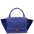 Celine Cross Body Trapeze - Small in Blue, Leather — Front View