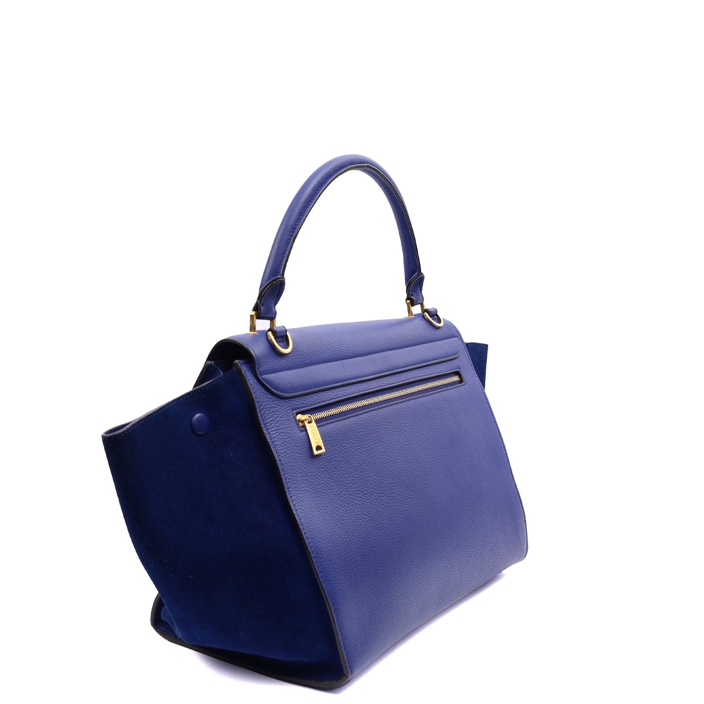 Celine Cross Body Trapeze - Small in Blue, Leather — Side View