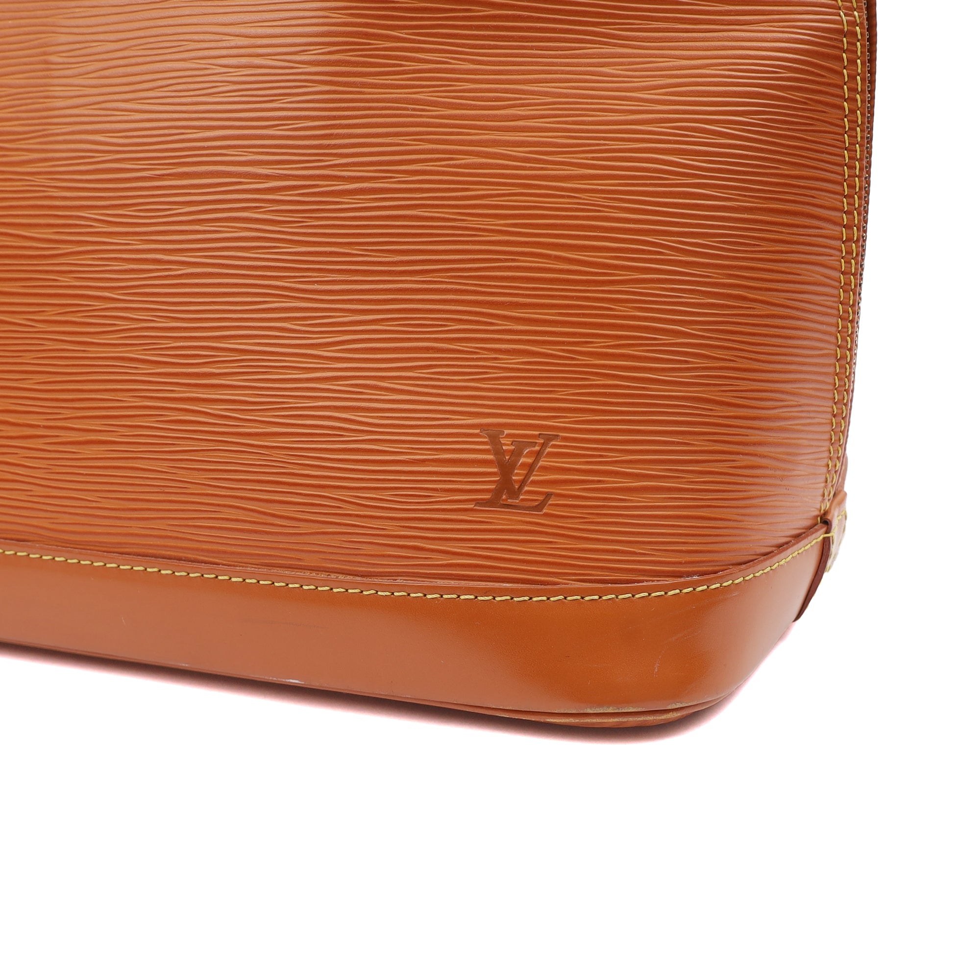 Louis Vuitton Top Handle Alma MM in Brown, Epi Leather — Lifestyle View