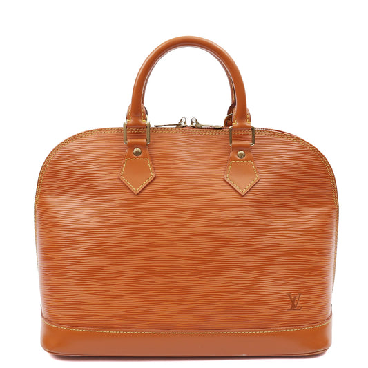 Louis Vuitton Top Handle Alma MM in Brown, Epi Leather — Front View