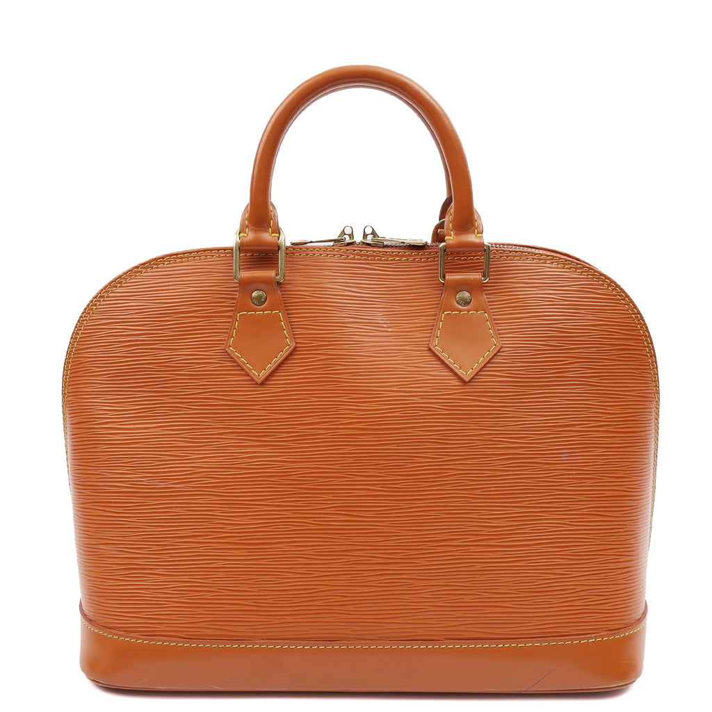 Louis Vuitton Top Handle Alma MM in Brown, Epi Leather — Back View