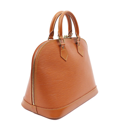 Louis Vuitton Top Handle Alma MM in Brown, Epi Leather — Alternate View 8
