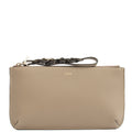 Chloe Clutch Clutch in Grey, Calfskin Leather — Front View