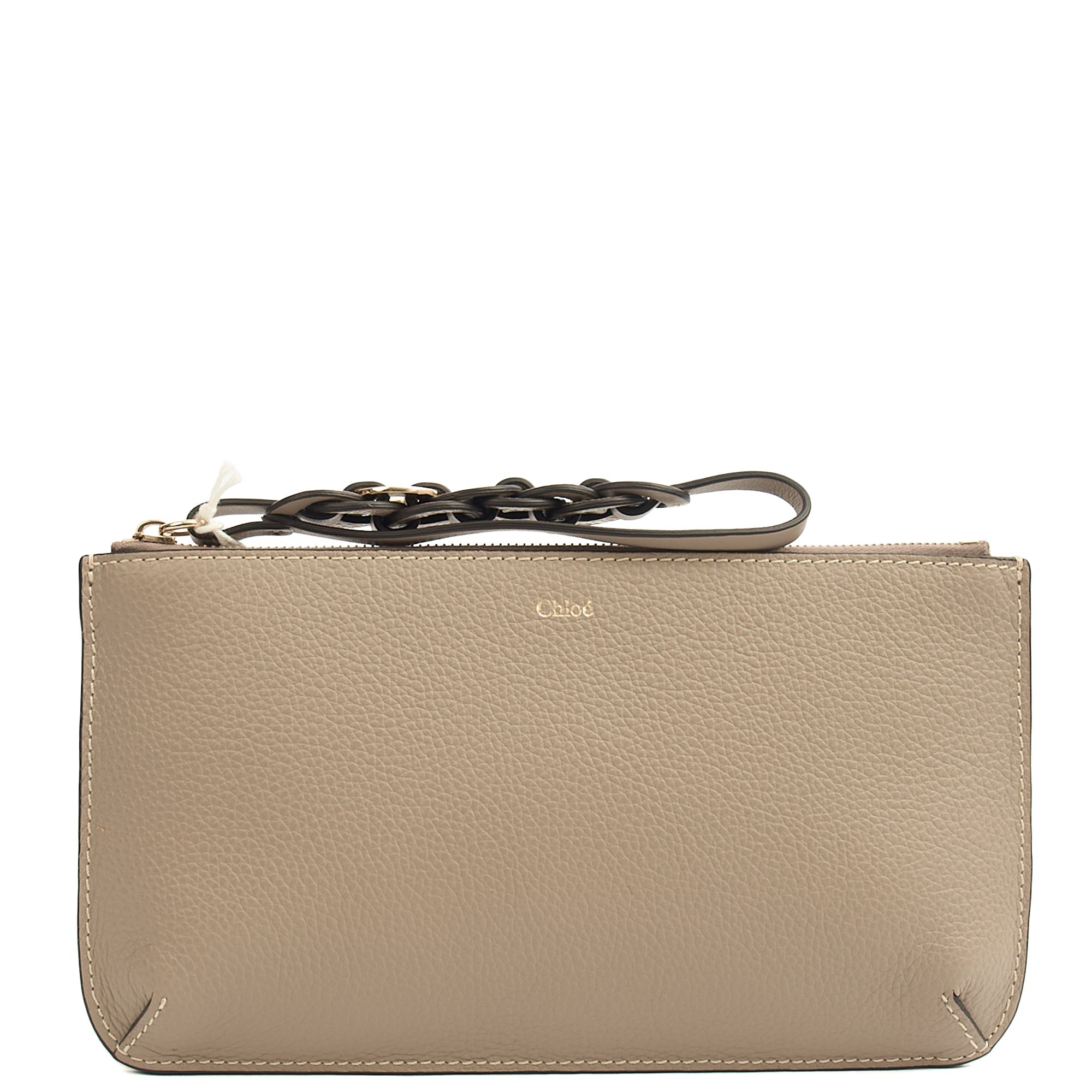 Chloe Clutch Clutch in Grey, Calfskin Leather — Alternate View 13