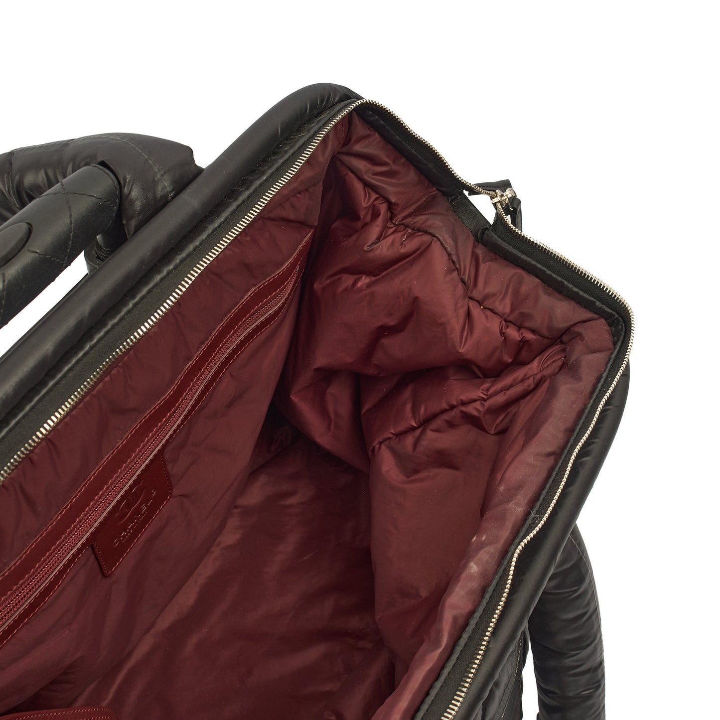 Chanel Wheeled Coco Cocoon in Black, Fabric — Detail View