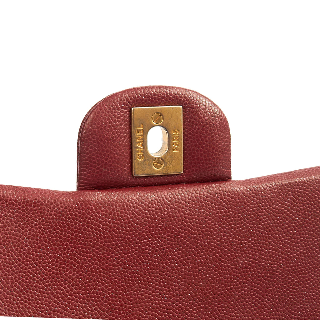 Chanel Mini Bag Classic - Mini (Rectangular) in Red, Caviar Leather — Alternate View 9