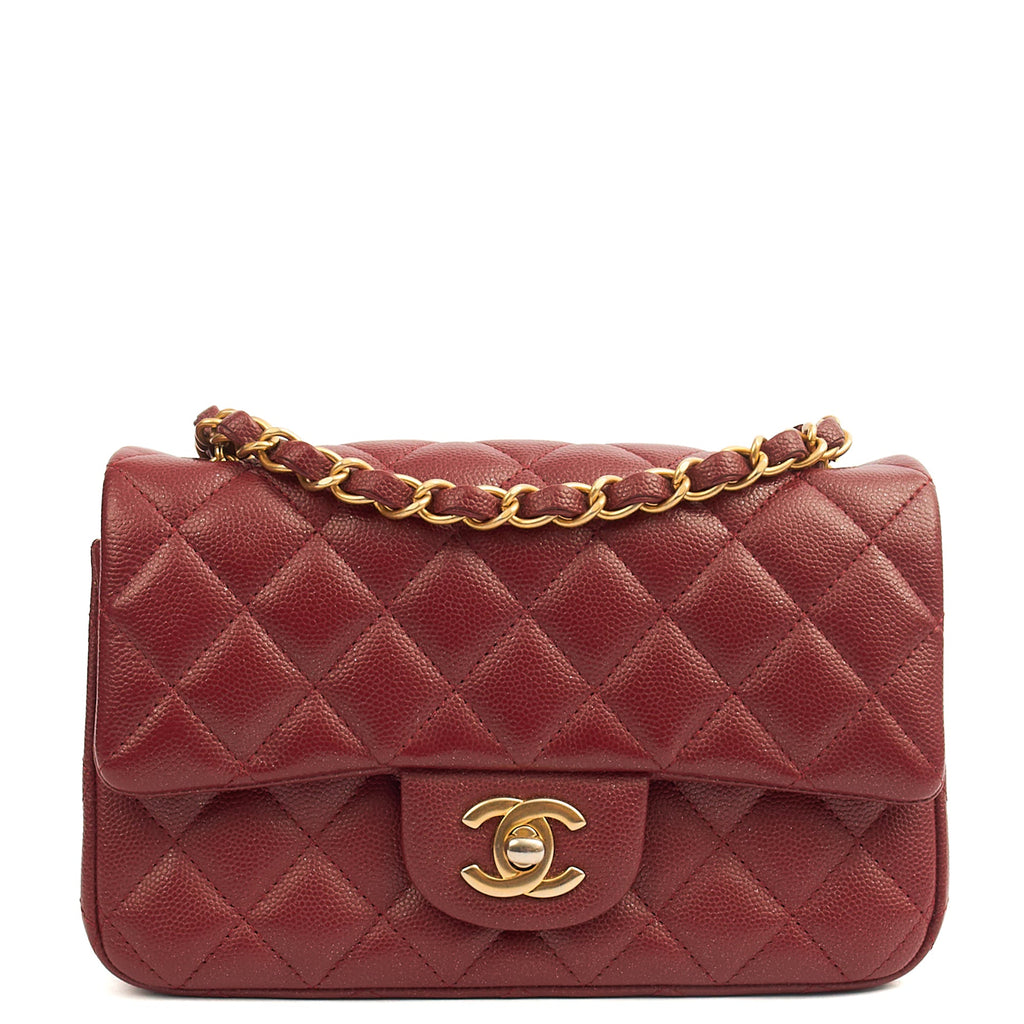Chanel Mini Bag Classic - Mini (Rectangular) in Red, Caviar Leather — Alternate View 11