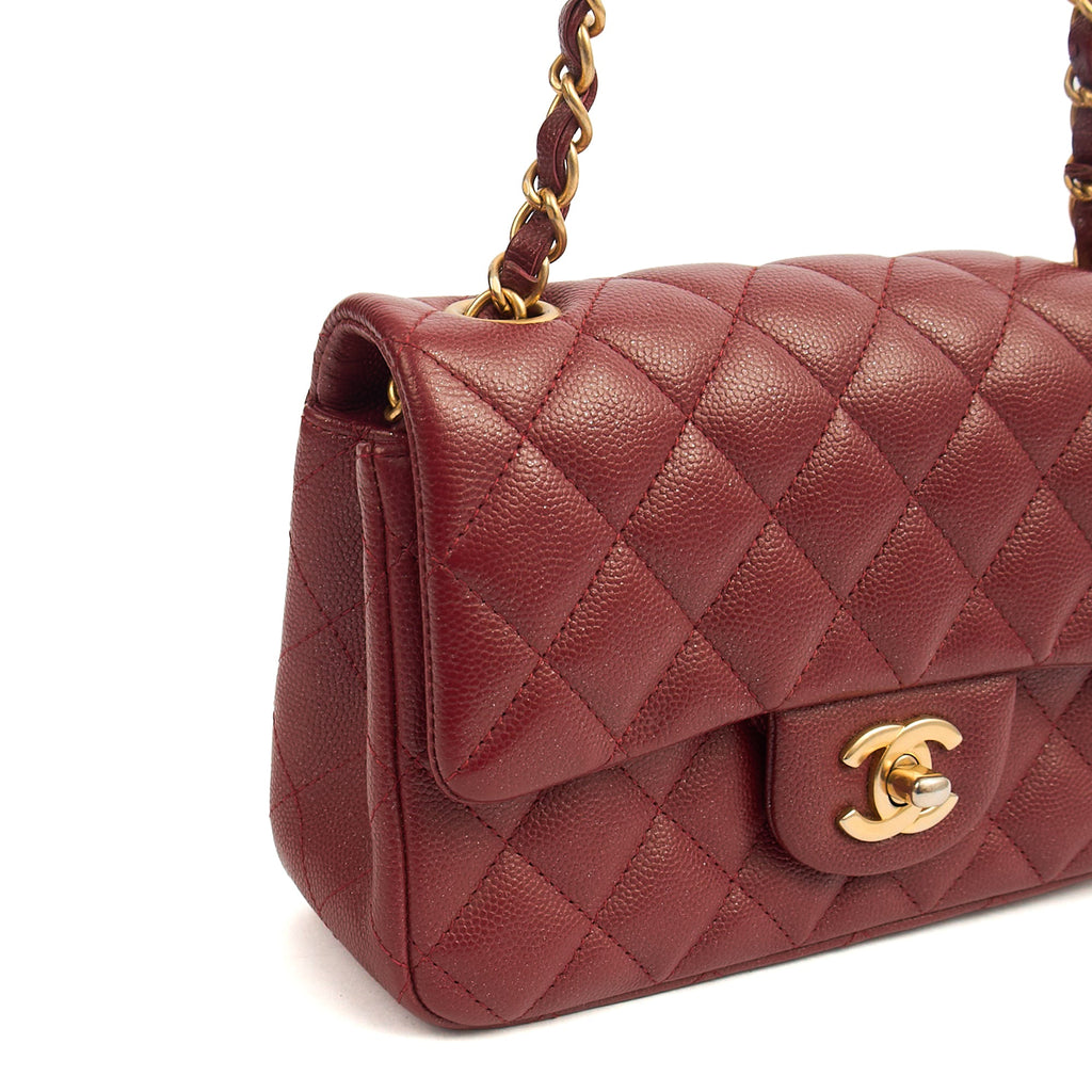 Chanel Mini Bag Classic - Mini (Rectangular) in Red, Caviar Leather — Alternate View 8