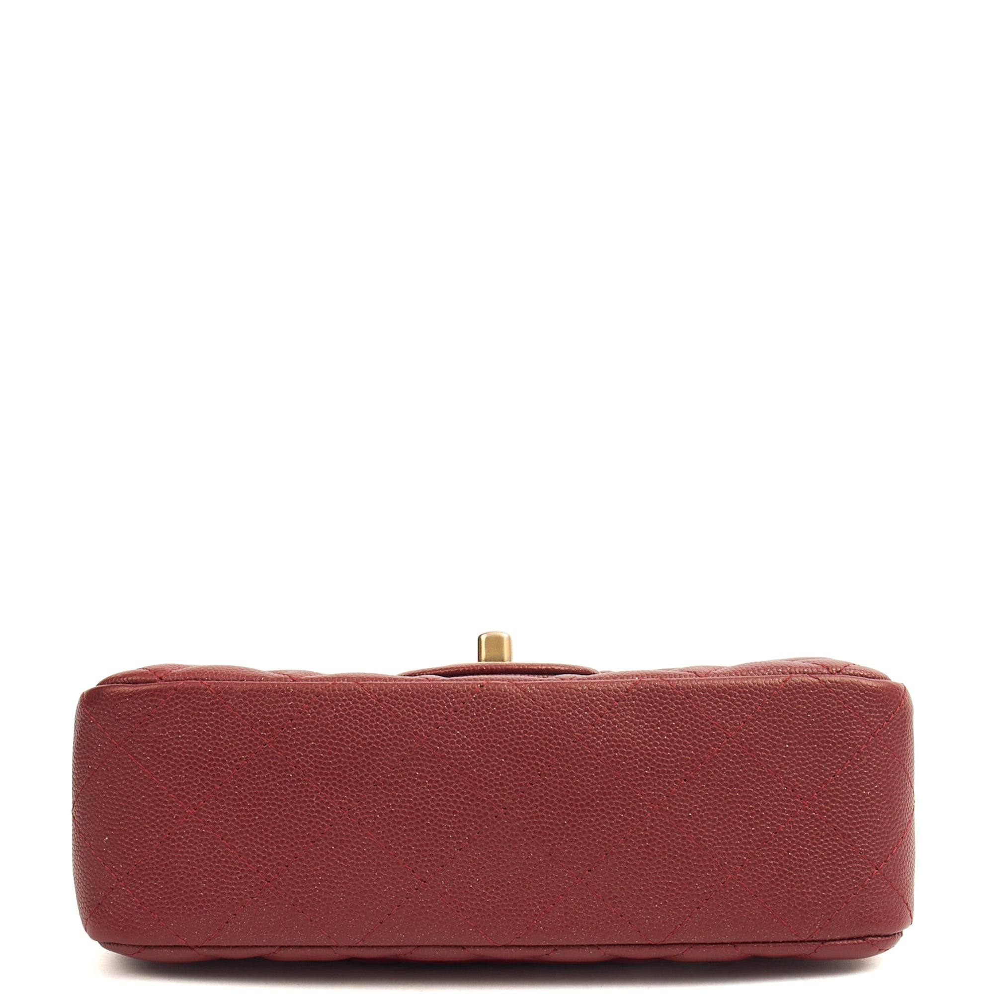 Chanel Mini Bag Classic - Mini (Rectangular) in Red, Caviar Leather — Detail View
