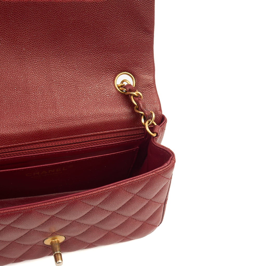 Chanel Mini Bag Classic - Mini (Rectangular) in Red, Caviar Leather — Alternate View 10