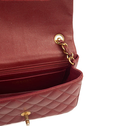 Chanel Mini Bag Classic - Mini (Rectangular) in Red, Caviar Leather — Alternate View 10