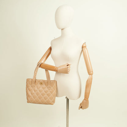 Chanel Tote Tote in Neutral, Calfskin Leather — Alternate View 27