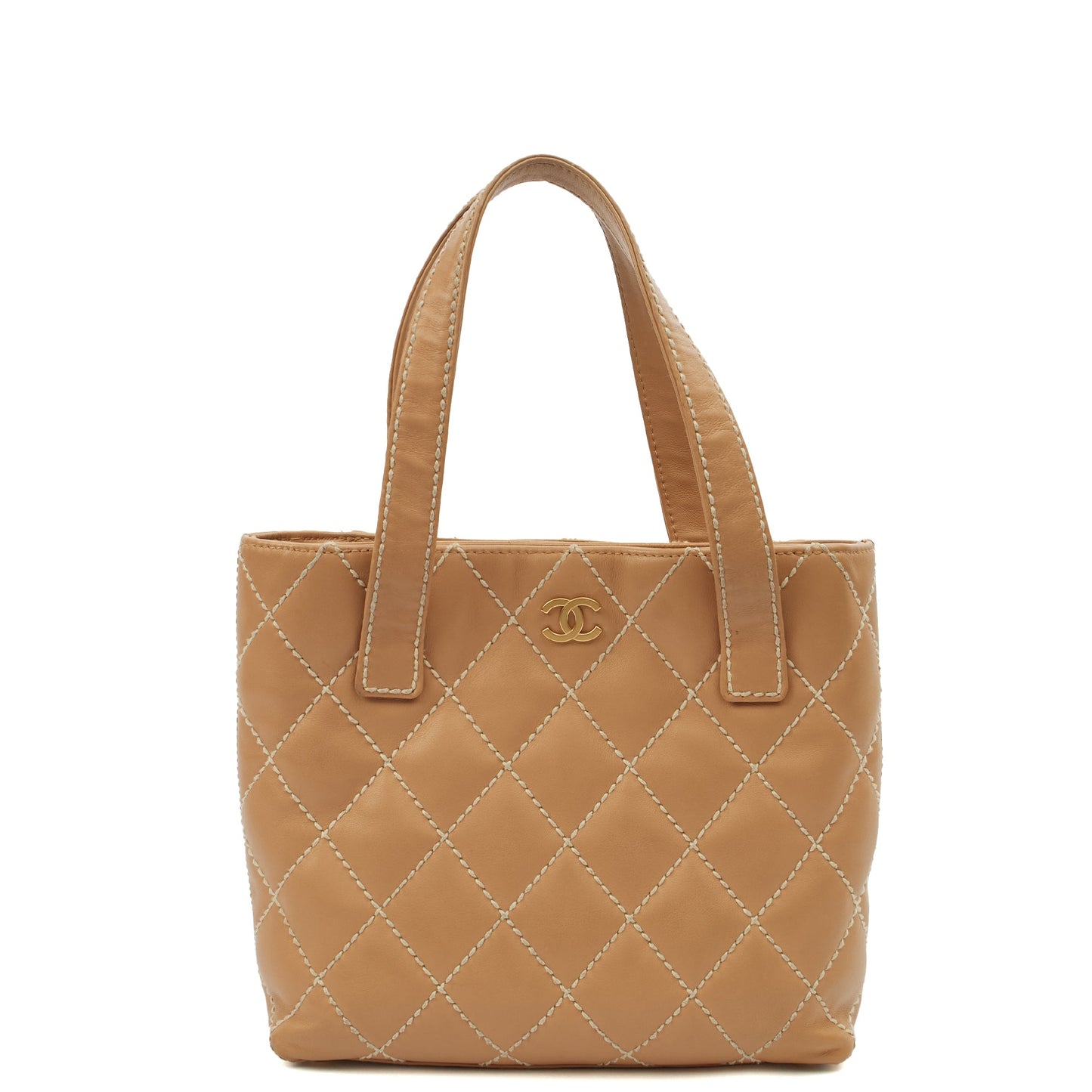 Chanel Tote Tote in Neutral, Calfskin Leather — Front View