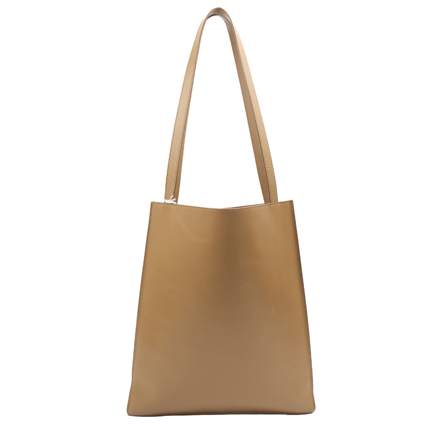 The Row Tote Flat Leather Tote in Brown, Leather — Back View