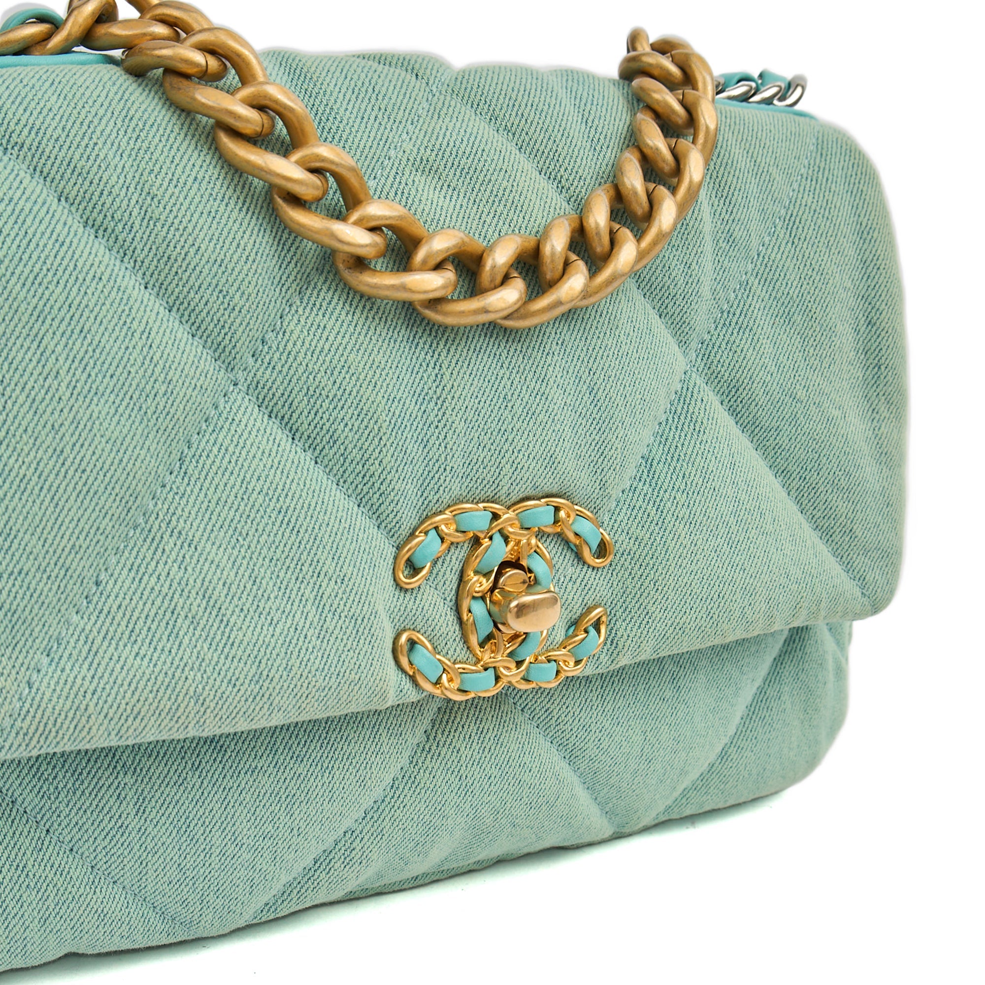 Chanel Cross Body Chanel 19 in Blue, Canvas — Alternate View 7