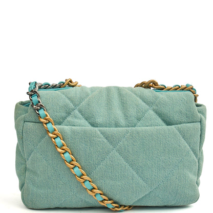 Chanel Cross Body Chanel 19 in Blue, Canvas — Top View