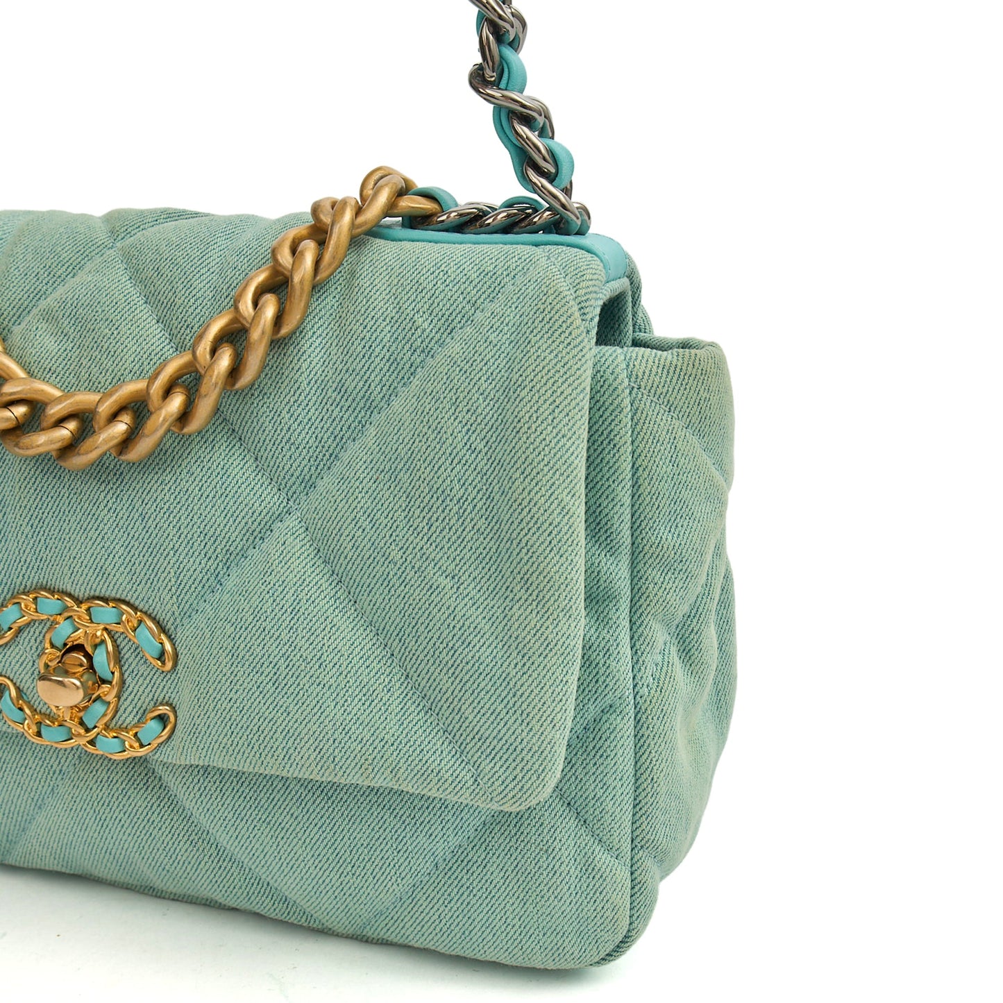 Chanel Cross Body Chanel 19 in Blue, Canvas — Alternate View 8
