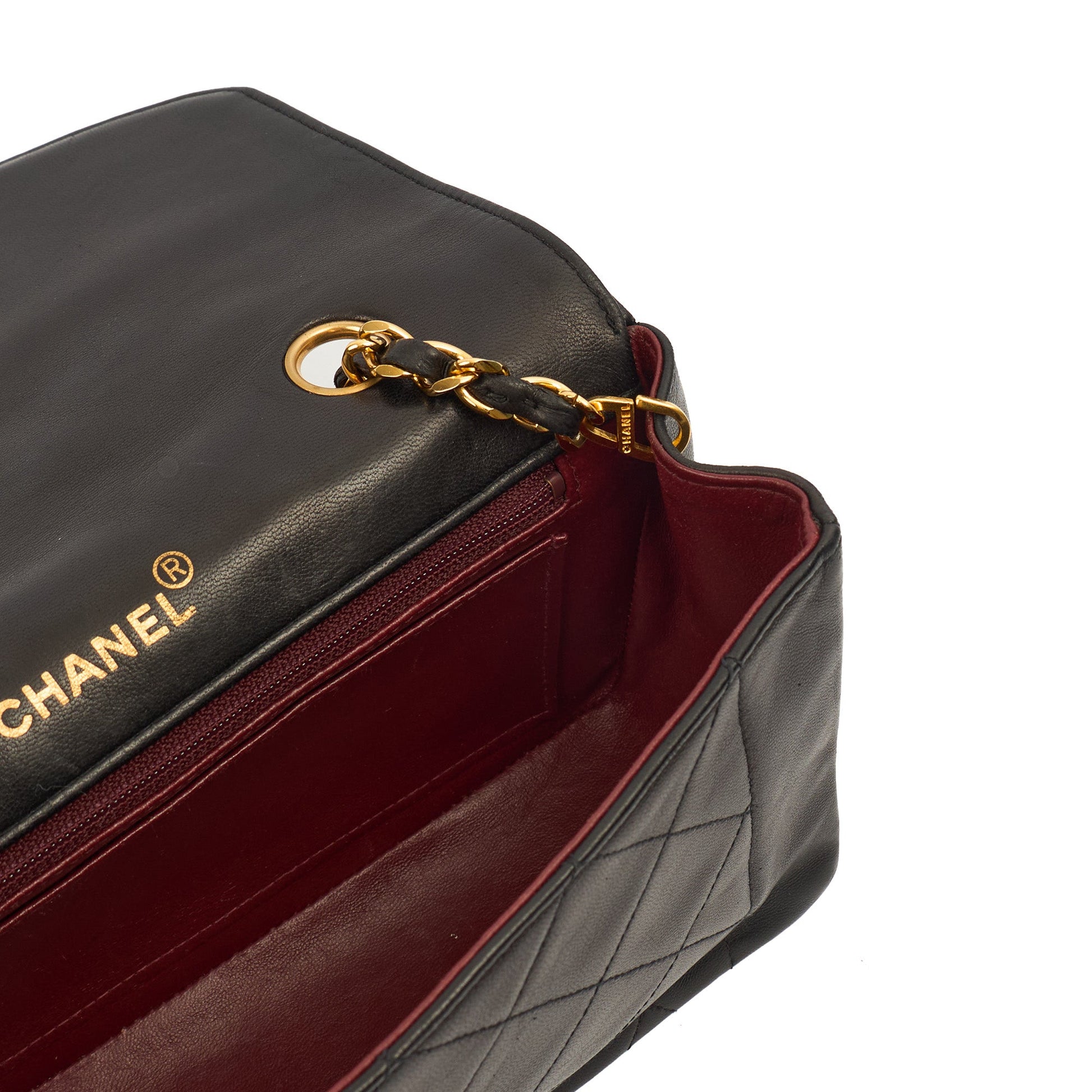 Chanel Cross Body Diana - Small in Black, Lambskin Leather — Alternate View 10