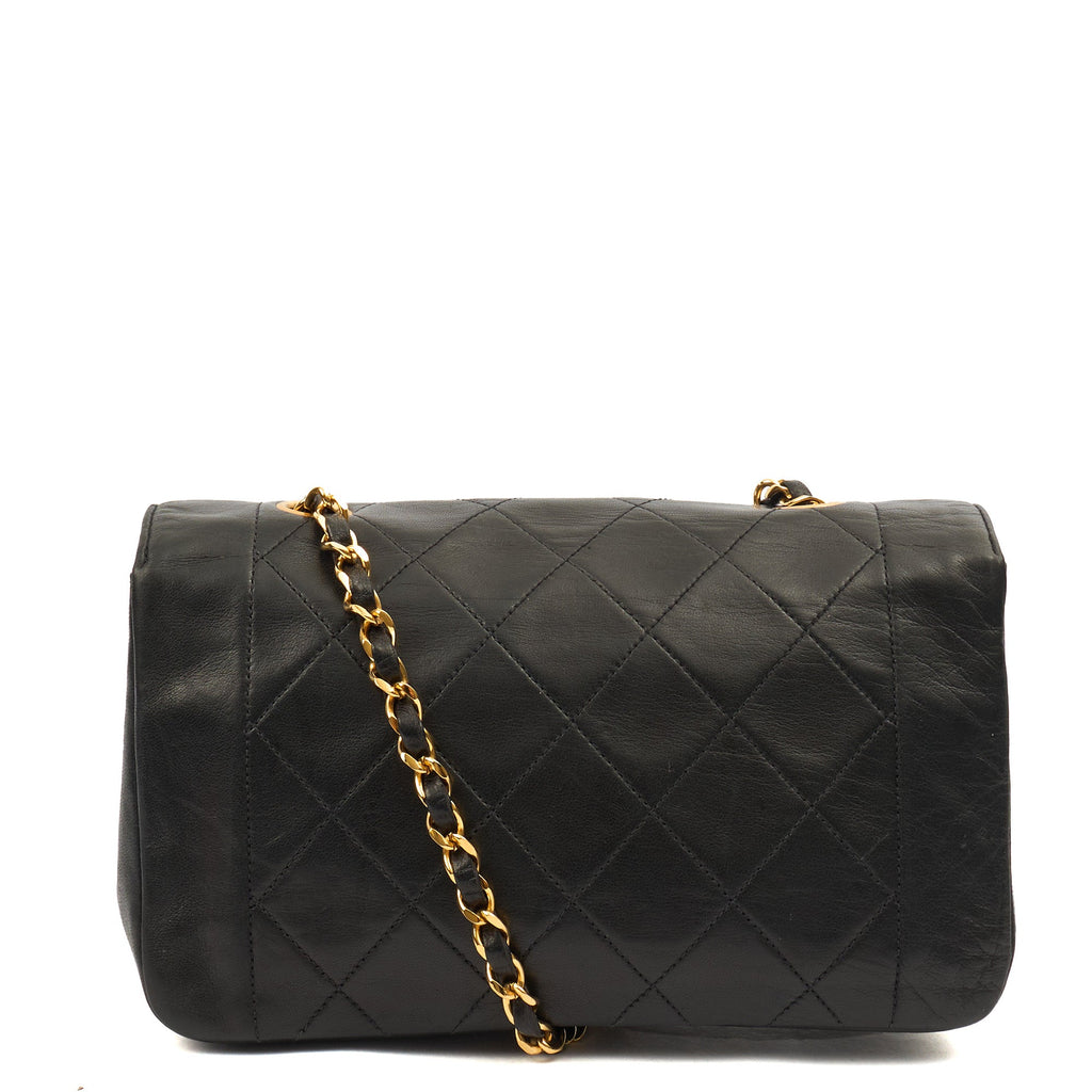 Chanel Cross Body Diana - Small in Black, Lambskin Leather — Top View