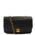 Chanel Cross Body Diana - Small in Black, Lambskin Leather — Front View
