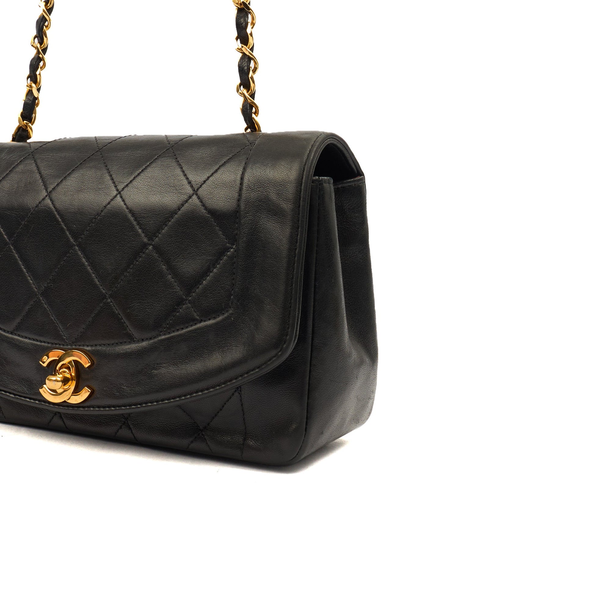 Chanel Cross Body Diana - Small in Black, Lambskin Leather — Lifestyle View
