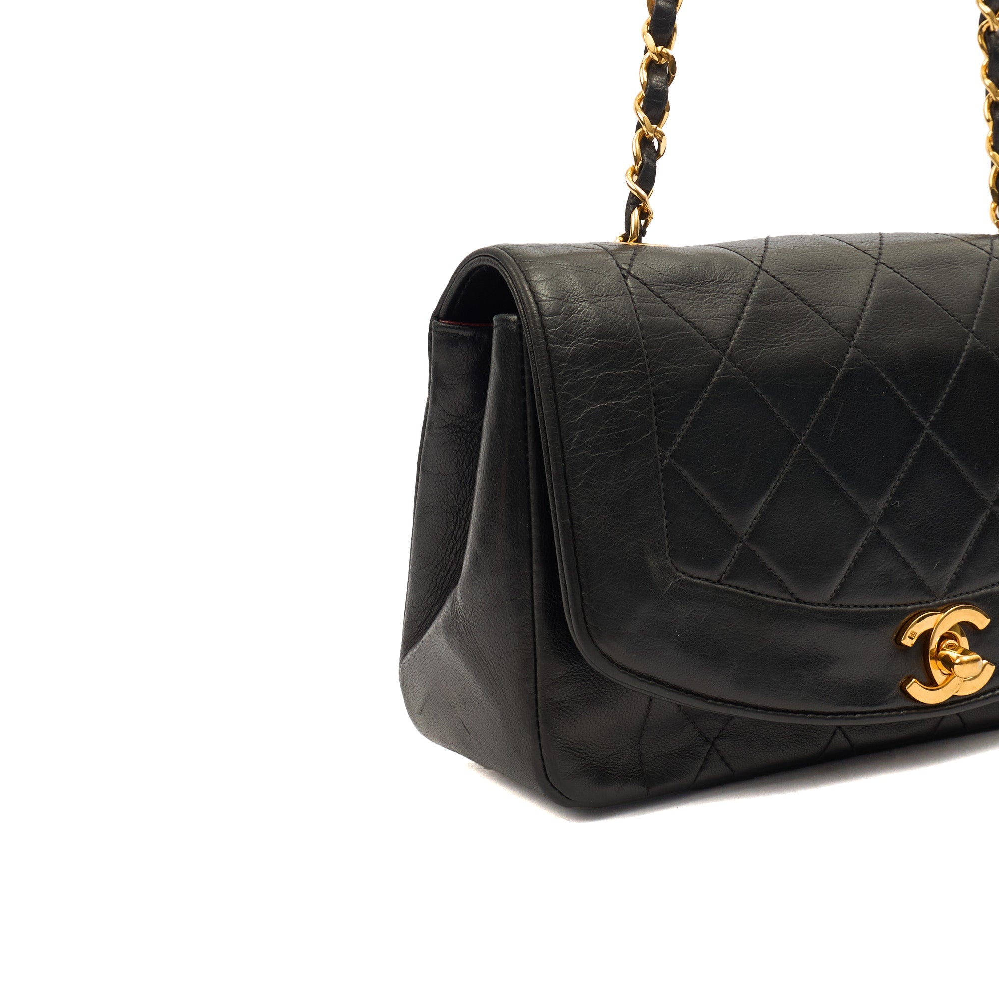 Chanel Cross Body Diana - Small in Black, Lambskin Leather — Alternate View 8