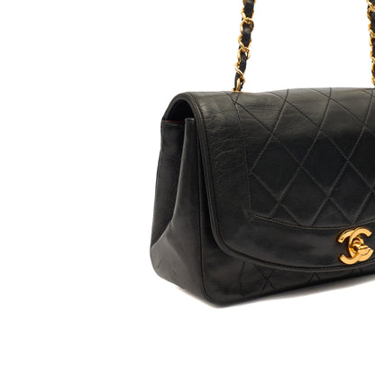Chanel Cross Body Diana - Small in Black, Lambskin Leather — Alternate View 8