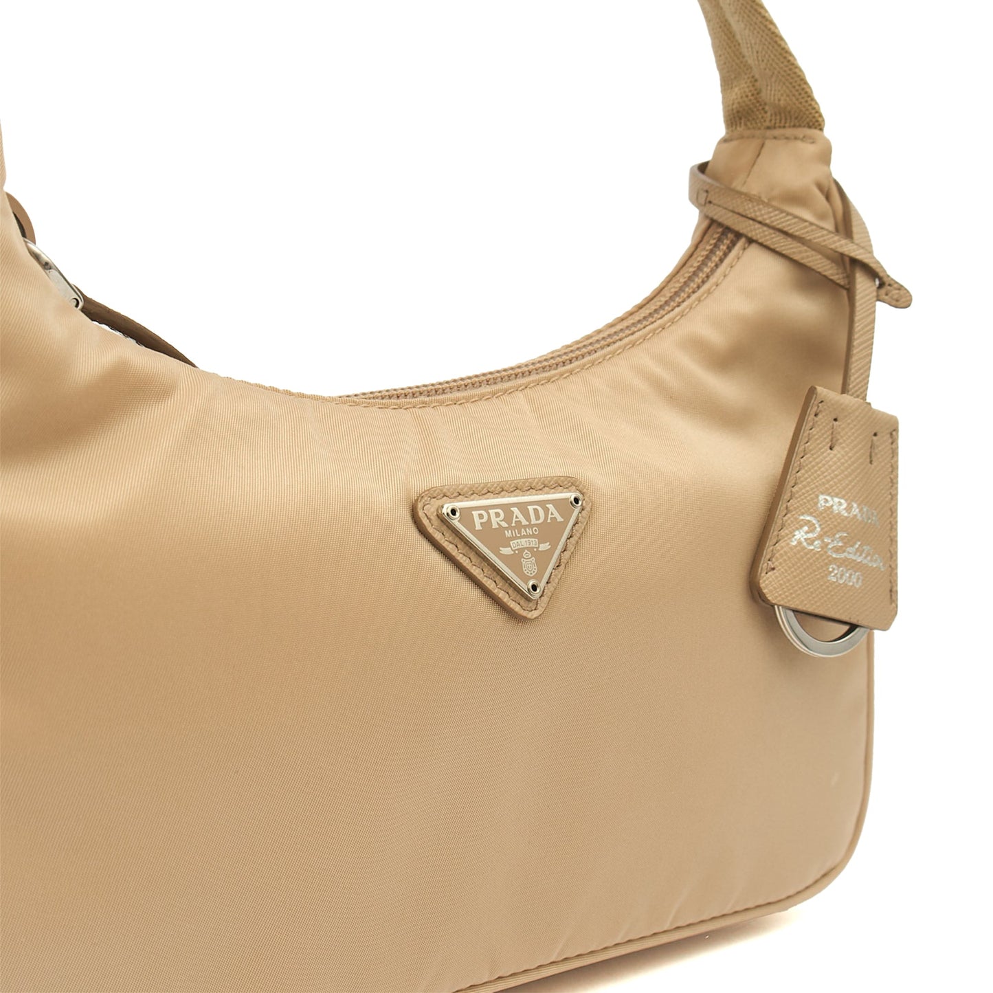 Prada Shoulder Bag Re-edition 2000 Nylon Mini Bag in Neutral, Nylon — Alternate View 18