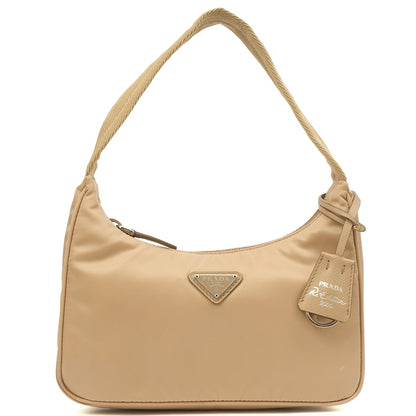 Prada Shoulder Bag Re-edition 2000 Nylon Mini Bag in Neutral, Nylon — Alternate View 7