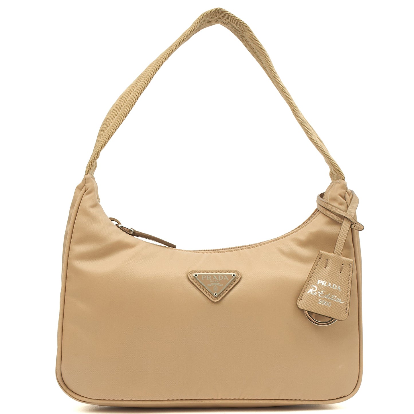 Prada Shoulder Bag Re-edition 2000 Nylon Mini Bag in Neutral, Nylon — Alternate View 13