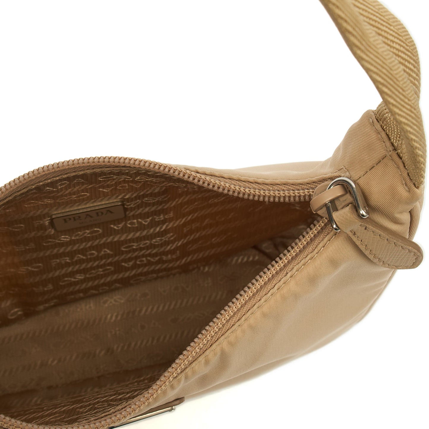 Prada Shoulder Bag Re-edition 2000 Nylon Mini Bag in Neutral, Nylon — Alternate View 17