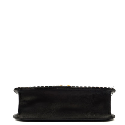 Valentino Shoulder Bag Glam Lock - Medium in Black, Calfskin — Top View