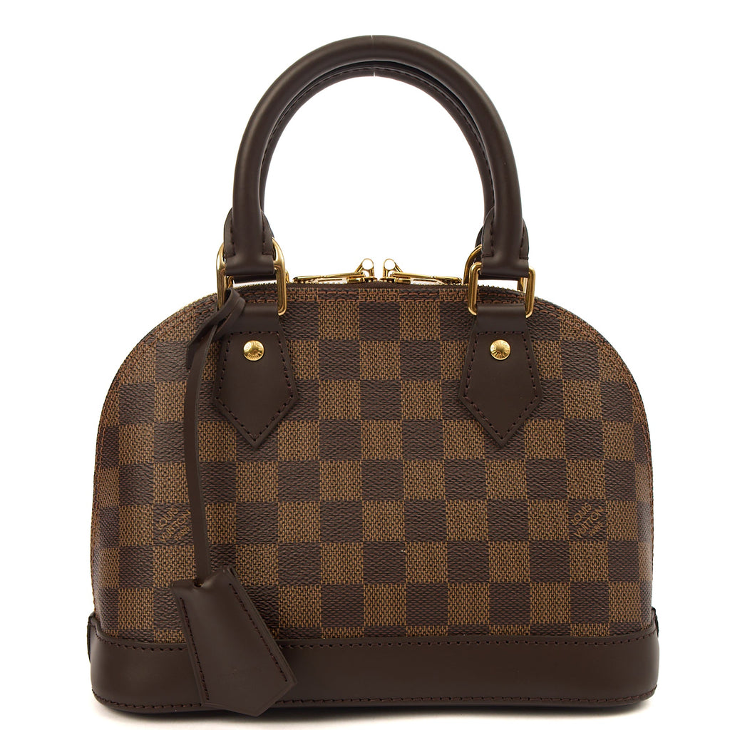Louis Vuitton Cross Body Alma BB in Damier Ebene, Canvas — Front View