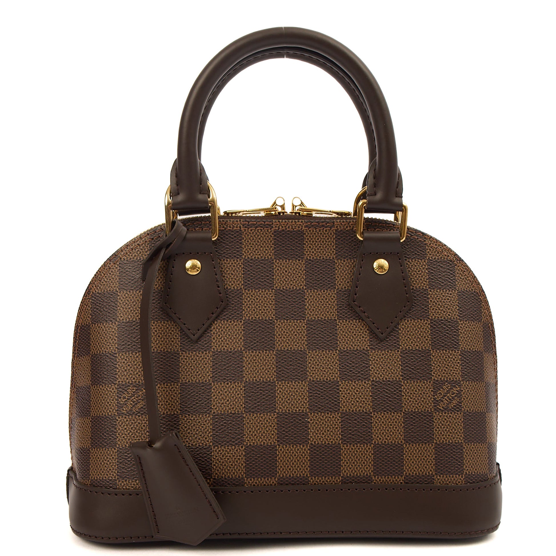 Louis Vuitton Cross Body Alma BB in Damier Ebene, Canvas — Front View
