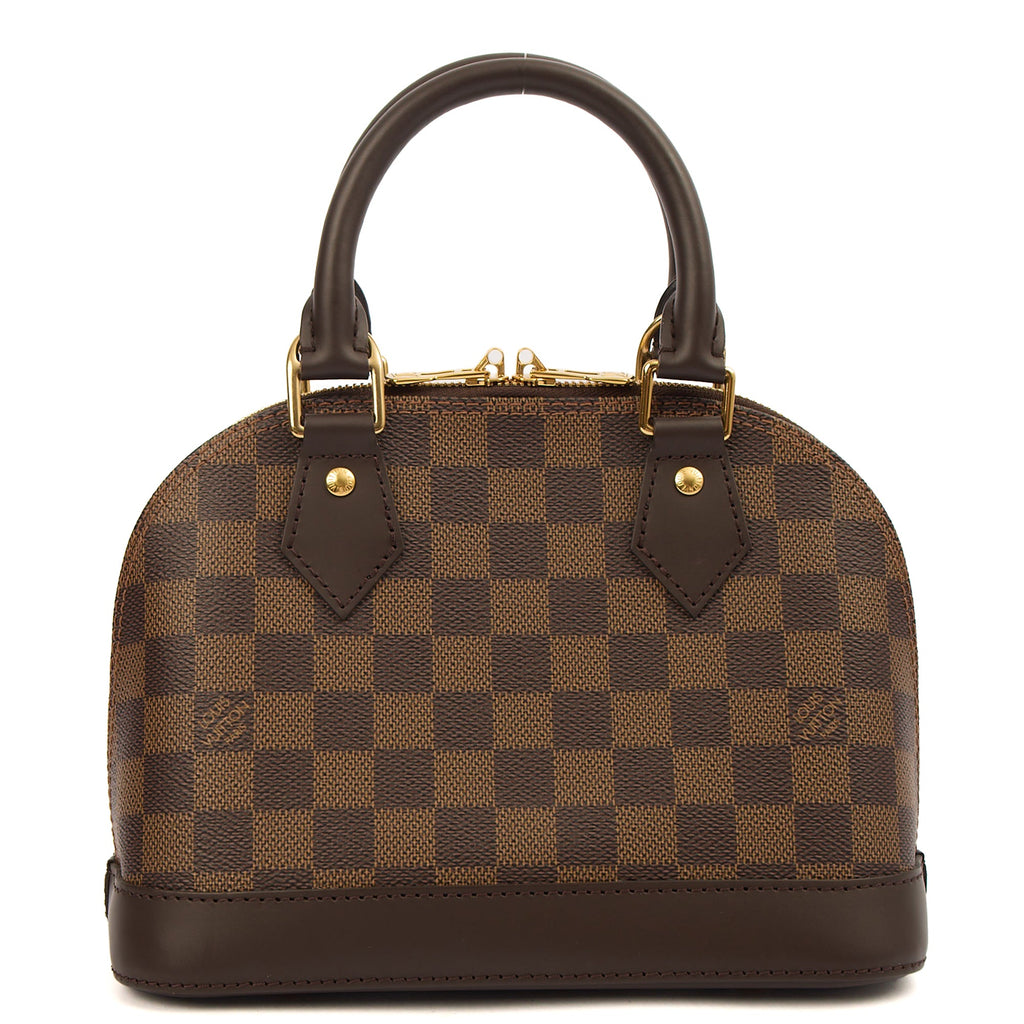 Louis Vuitton Cross Body Alma BB in Damier Ebene, Canvas — Top View