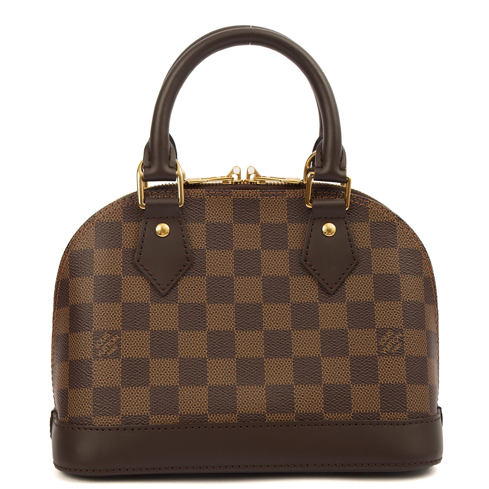 Louis Vuitton Cross Body Alma BB in Damier Ebene, Canvas — Top View