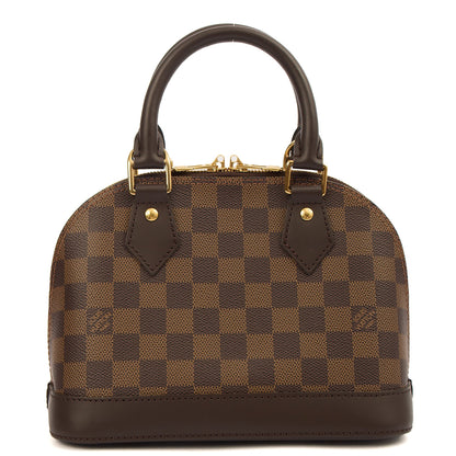 Louis Vuitton Cross Body Alma BB in Damier Ebene, Canvas — Top View