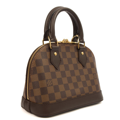 Louis Vuitton Cross Body Alma BB in Damier Ebene, Canvas — Back View