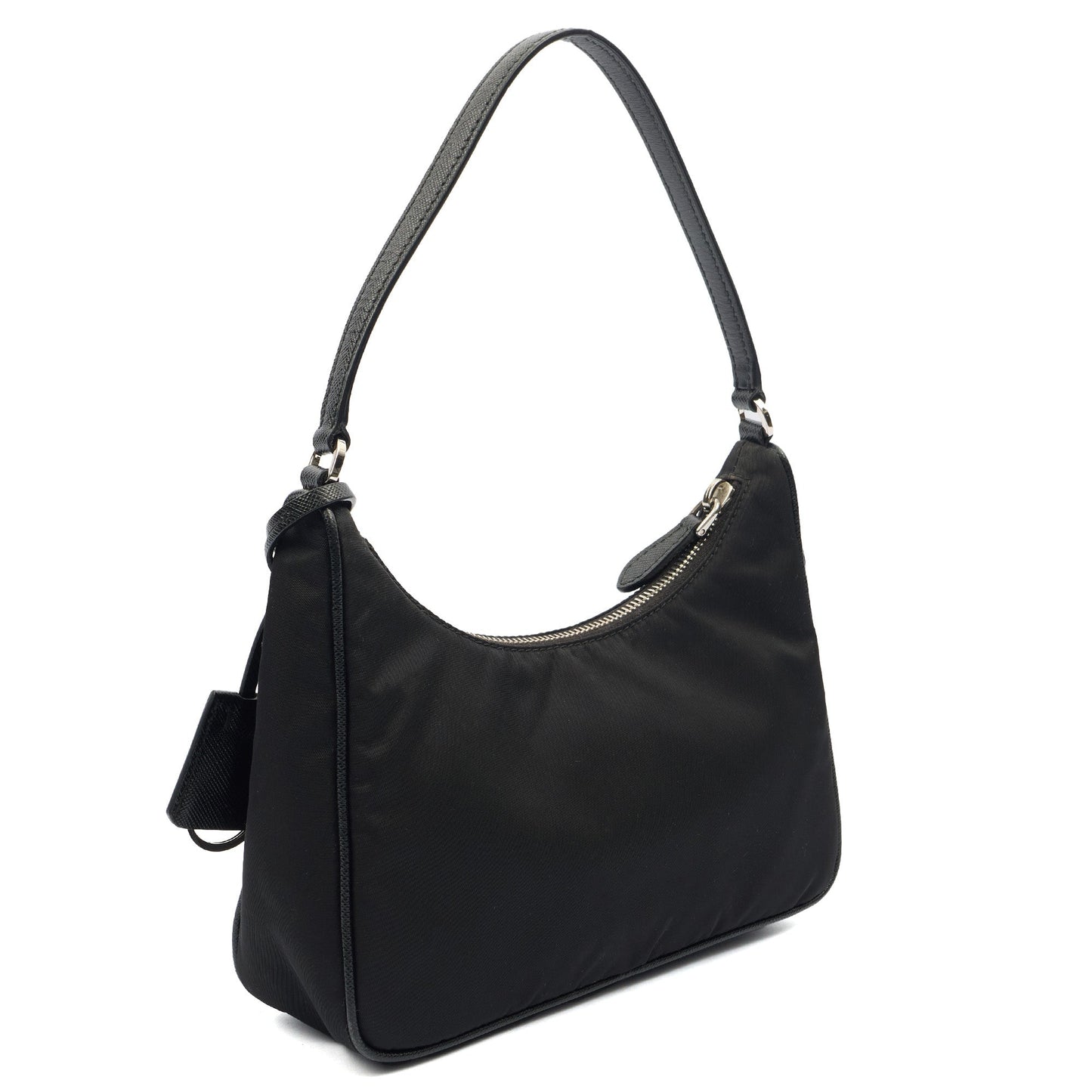 Prada Shoulder Bag Re-Edition 2005 Re-Nylon Bag in Black, Nylon — Side View