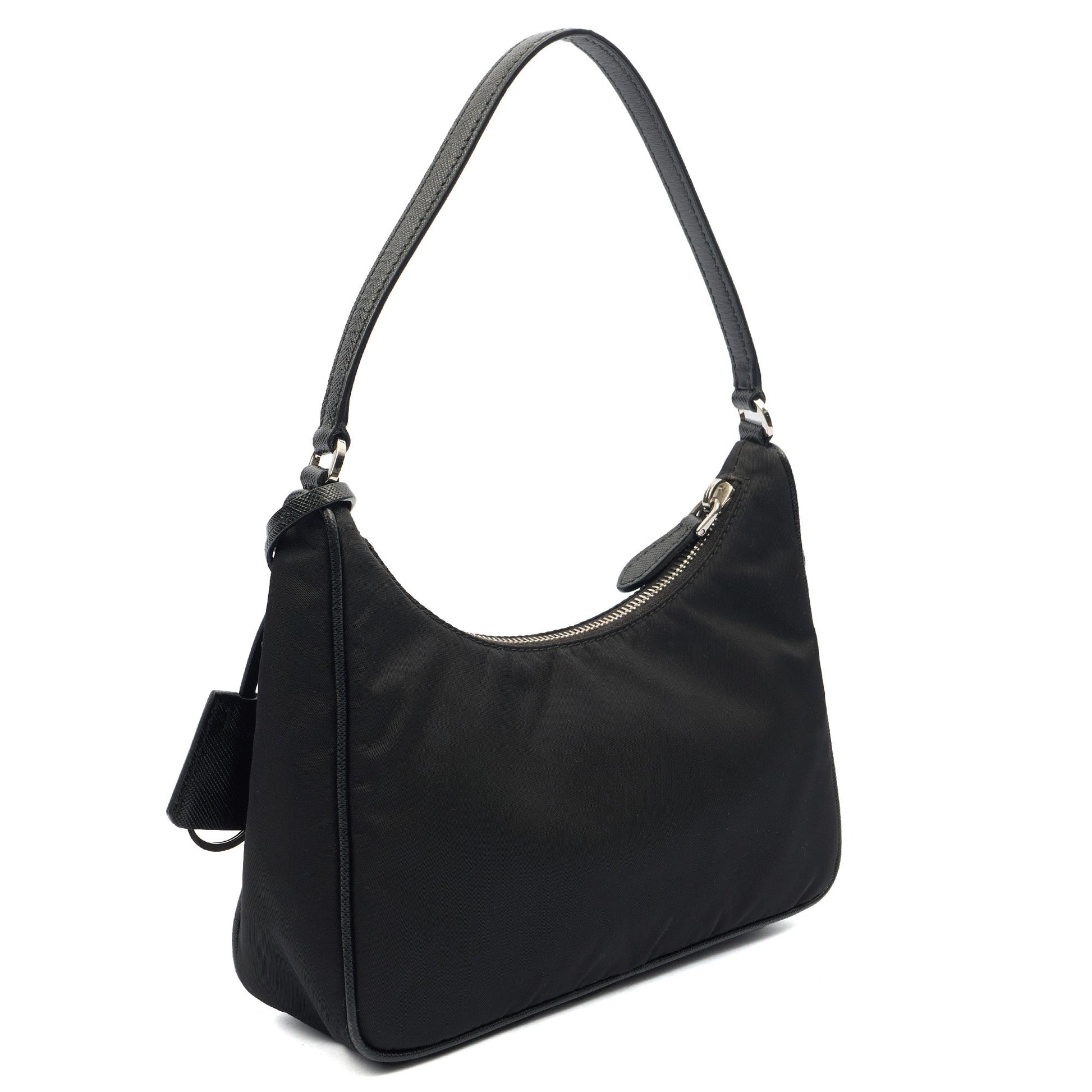 Prada Shoulder Bag Re-Edition 2005 Re-Nylon Bag in Black, Nylon — Side View