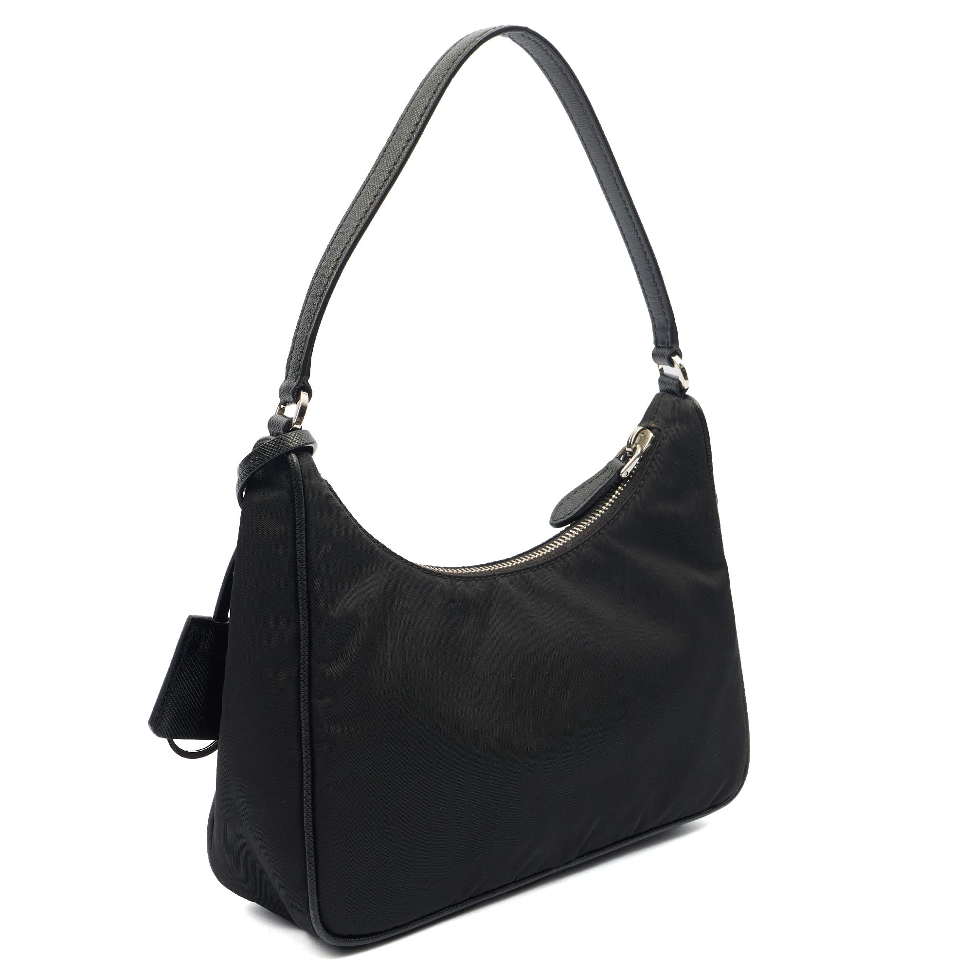 Prada Shoulder Bag Re-Edition 2005 Re-Nylon Bag in Black, Nylon — Side View