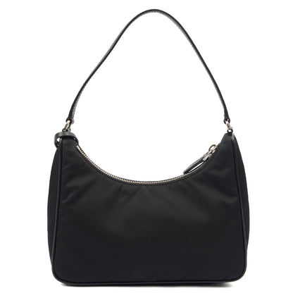 Prada Shoulder Bag Re-Edition 2005 Re-Nylon Bag in Black, Nylon — Back View