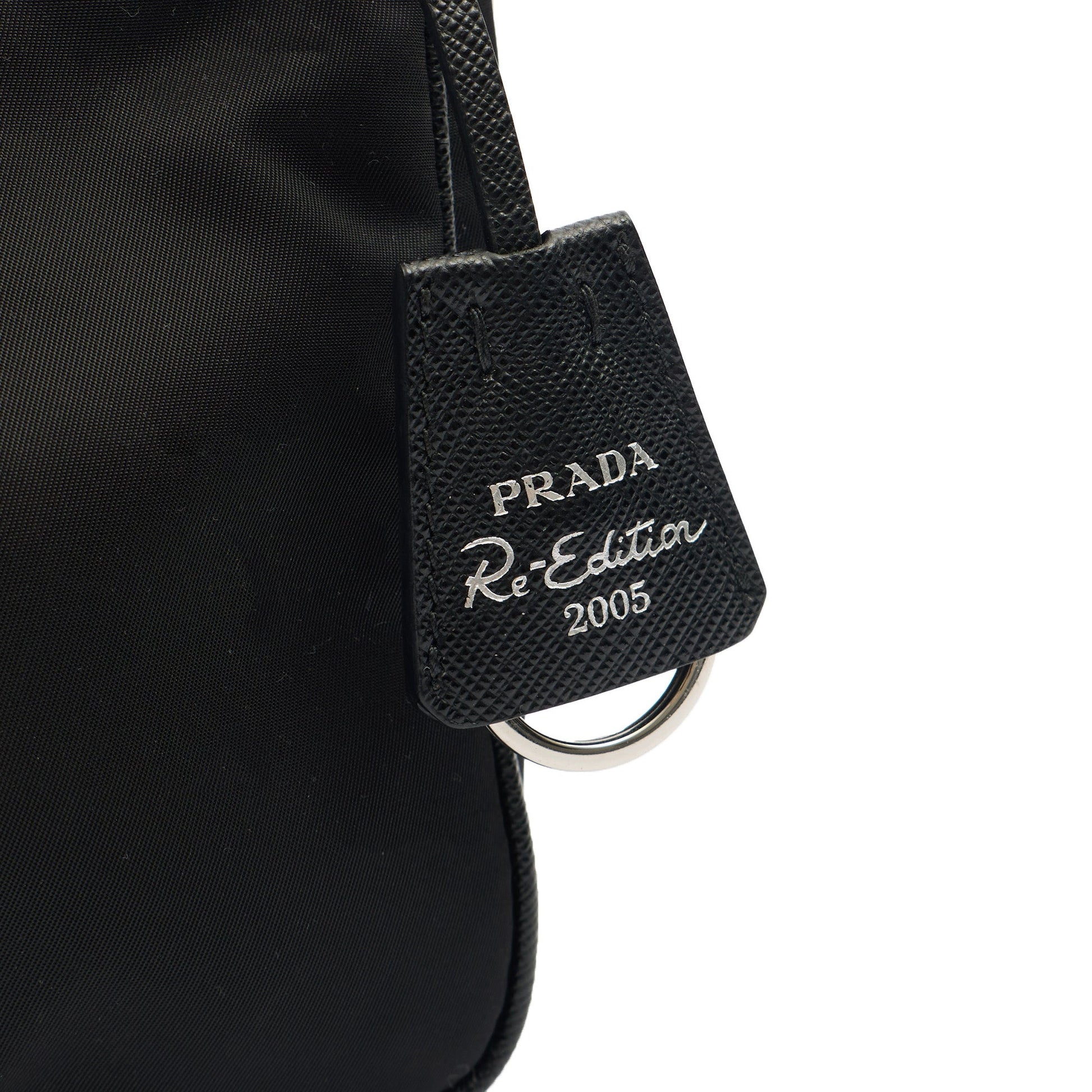 Prada Shoulder Bag Re-Edition 2005 Re-Nylon Bag in Black, Nylon — Top View
