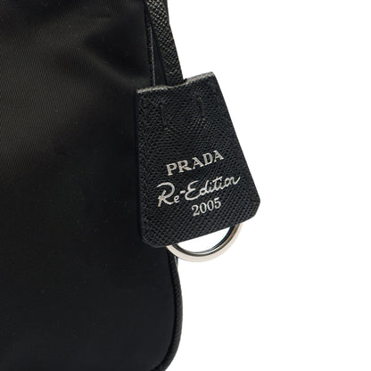 Prada Shoulder Bag Re-Edition 2005 Re-Nylon Bag in Black, Nylon — Top View