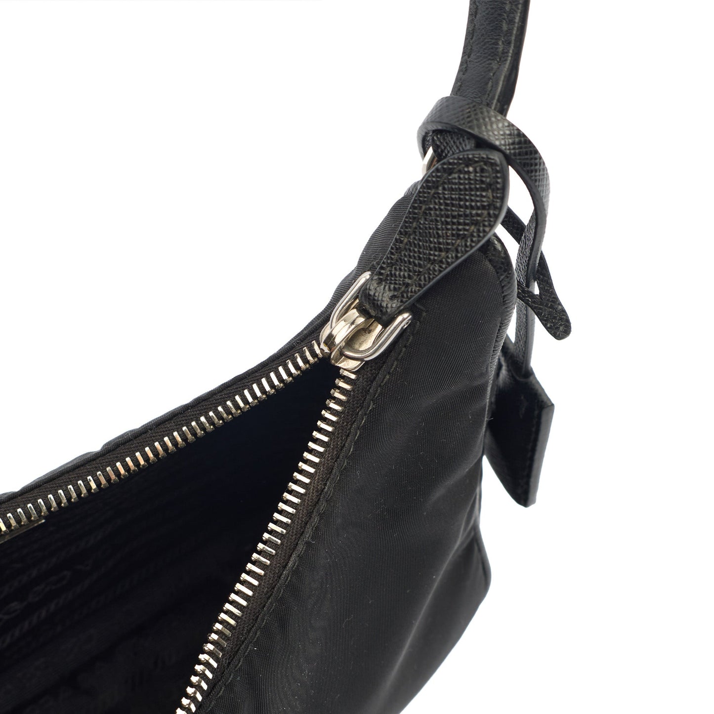 Prada Shoulder Bag Re-Edition 2005 Re-Nylon Bag in Black, Nylon — Lifestyle View