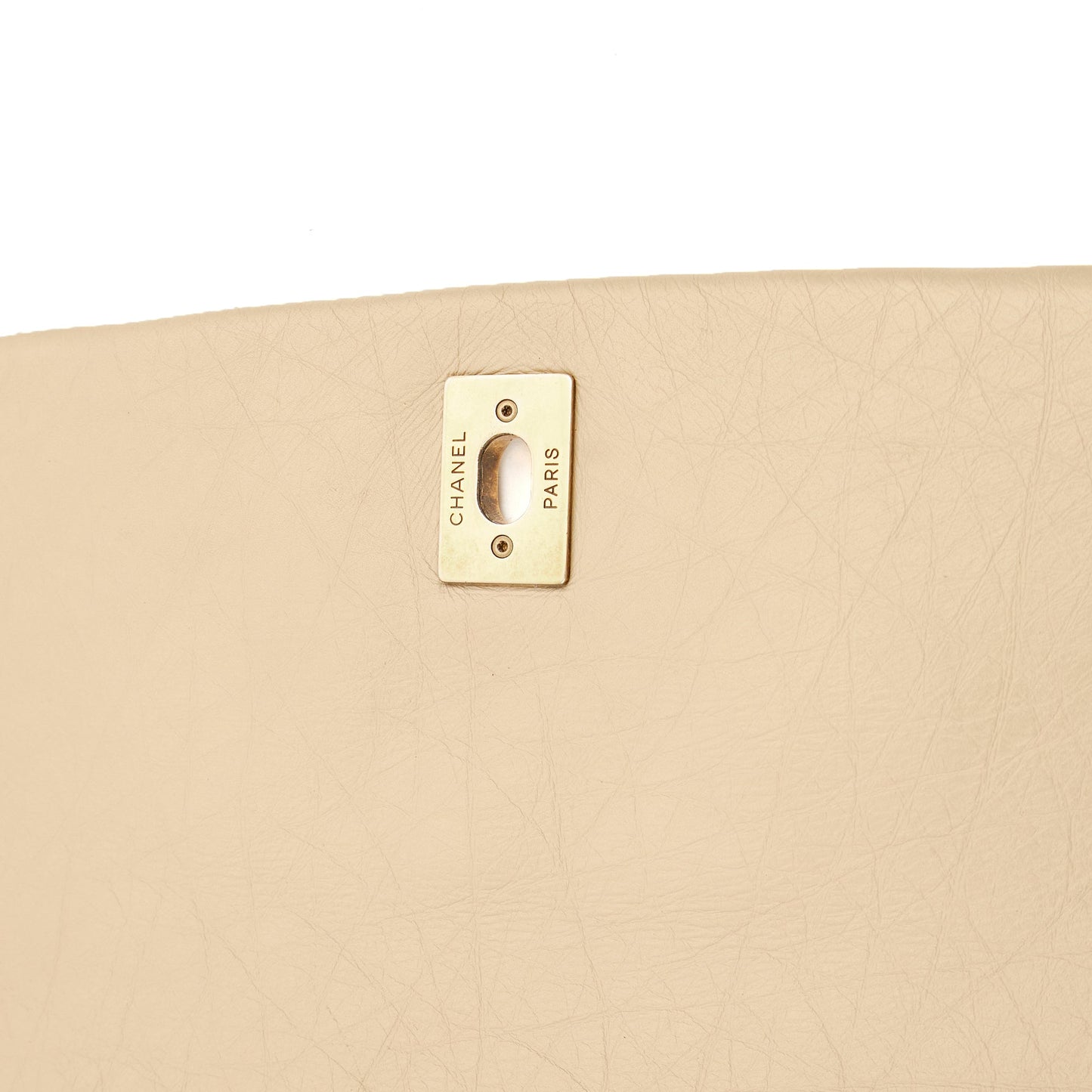 Chanel Shoulder Bag Chain Flap Bag in Neutral, Calfskin Leather — Alternate View 9