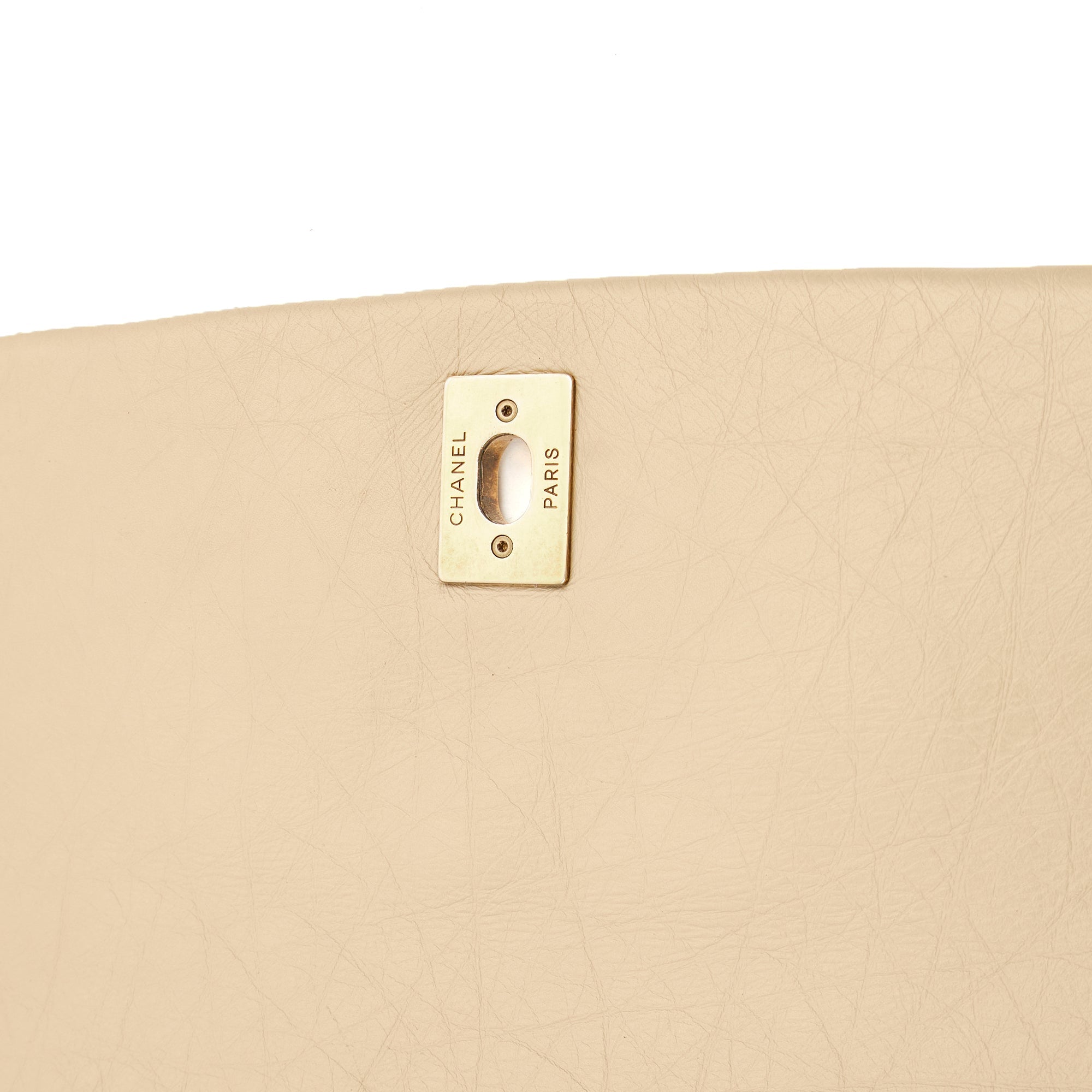 Chanel Shoulder Bag Chain Flap Bag in Neutral, Calfskin Leather — Alternate View 9