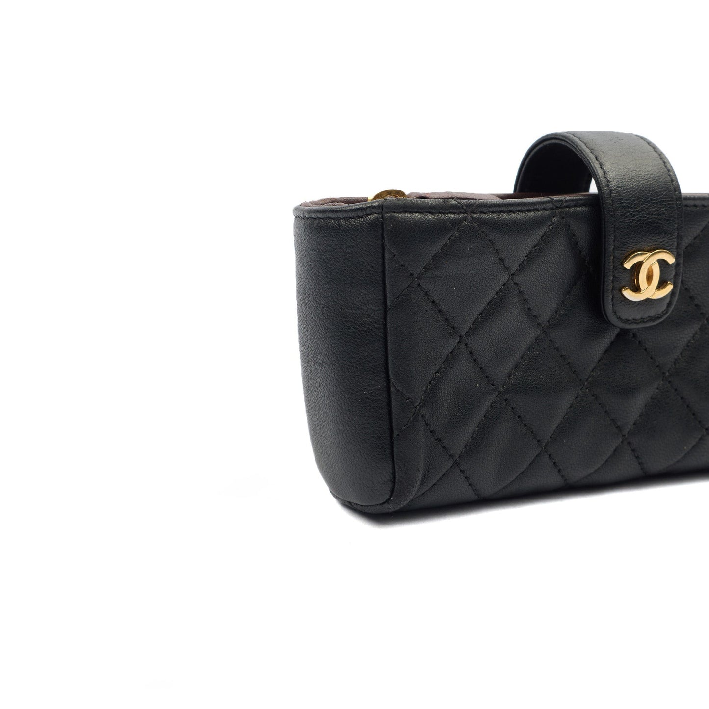 Chanel Purse Quilted CC Cardholder in Black, Lambskin Leather — Alternate View 7